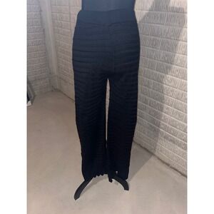 Edit by Nine Knit Pants Women's Small Black Wide Leg Textured High Rise